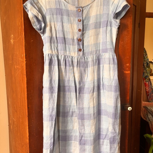 Pyne & Smith EUC XS Cala Check Linen Dress - Picture 2 of 3